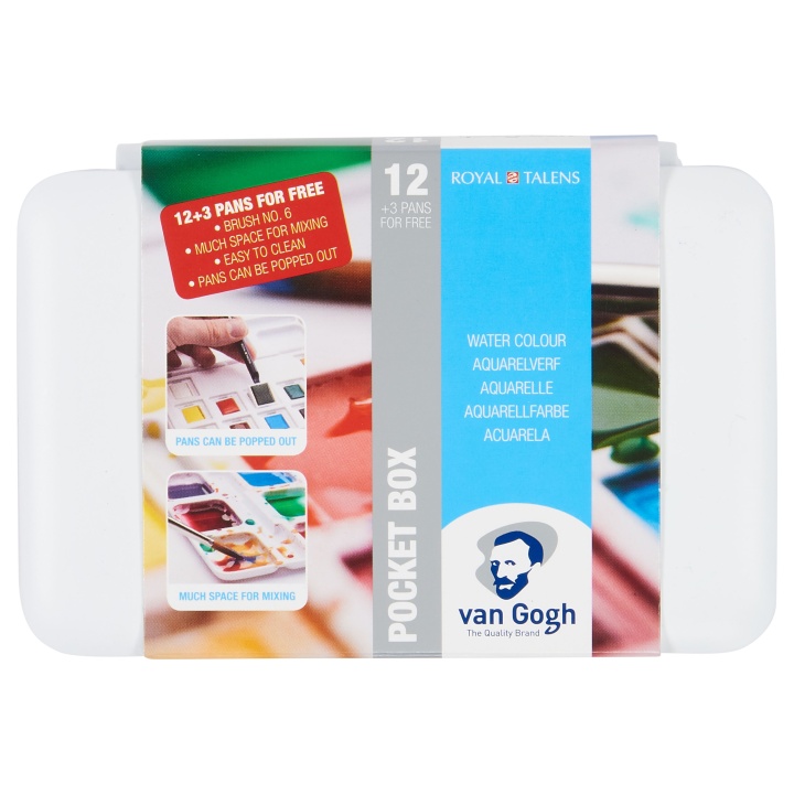 Pocket Box Akvarellfärg 15-set i gruppen Konstnärsmaterial / Färger / Akvarellfärg hos Pen Store (104063)