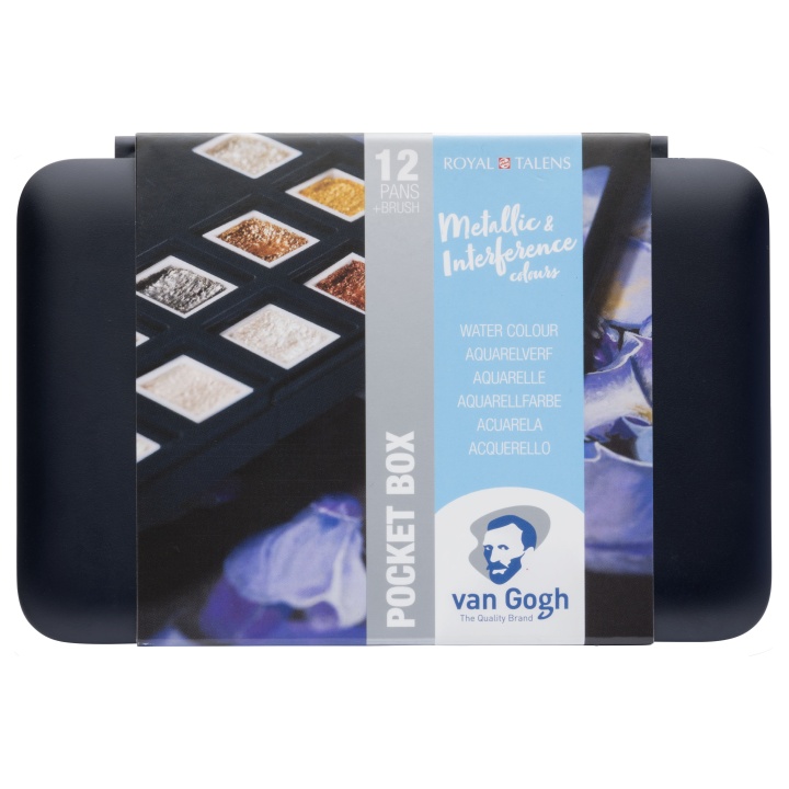 Läs mer om Van Gogh Pocket Box Akvarellfärg 12-set Metallic