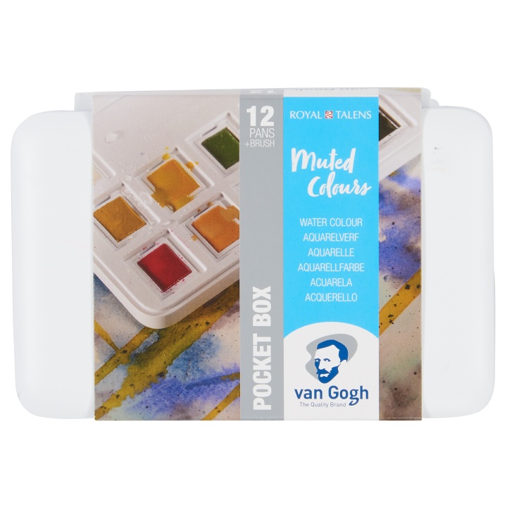 Pocket Box Akvarellfärg 12-set Muted i gruppen Konstnärsmaterial / Färger / Akvarellfärg hos Pen Store (104067)