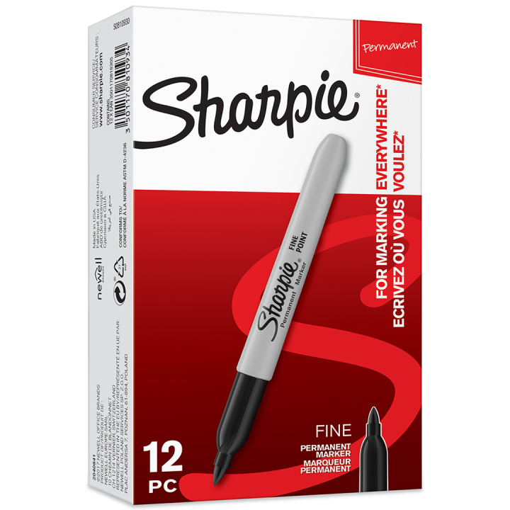 Fine Marker 12-pack Svart i gruppen Pennor / Konstnärspennor / Tuschpennor hos Pen Store (104760)