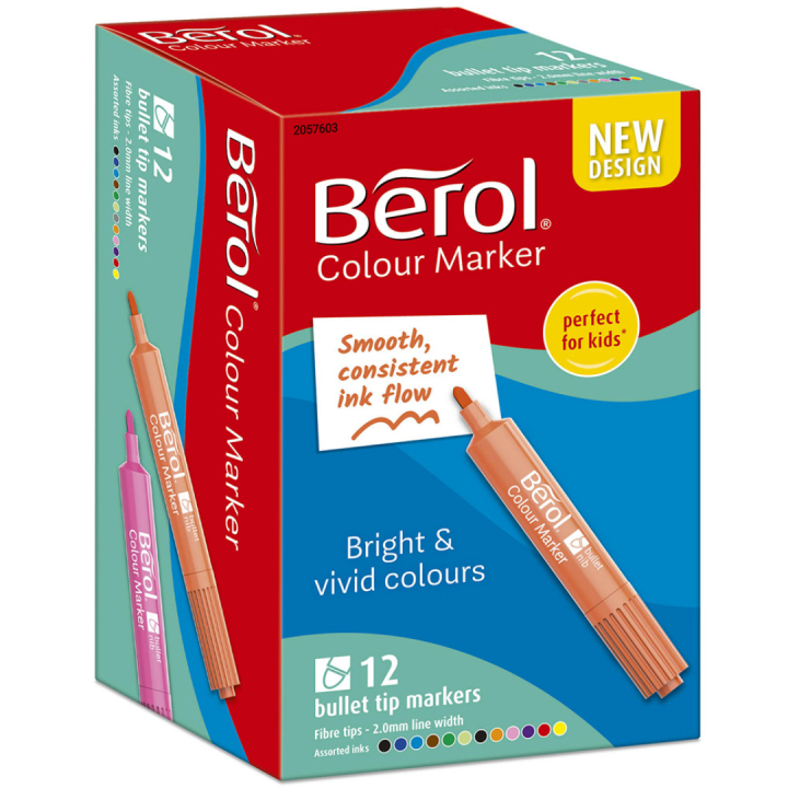 Colour Marker Bullet Tip 12-pack (3 år+) i gruppen Kids / Barnpennor / Tuschpennor för barn  hos Pen Store (104844)
