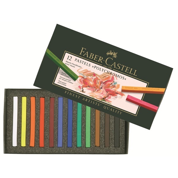 Läs mer om Faber-Castell Pastelkritor Polychromos 12-set
