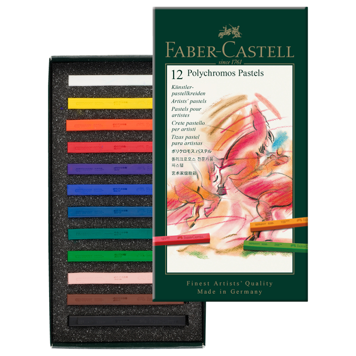 Pastelkritor Polychromos 12-set i gruppen Konstnärsmaterial / Kritor och blyerts / Pastellkritor hos Pen Store (105088)