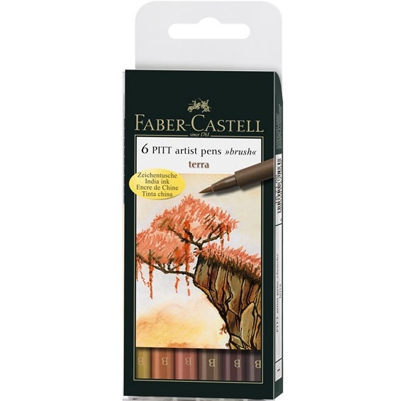 Läs mer om Faber-Castell PITT Artist Brush 6-set Terra
