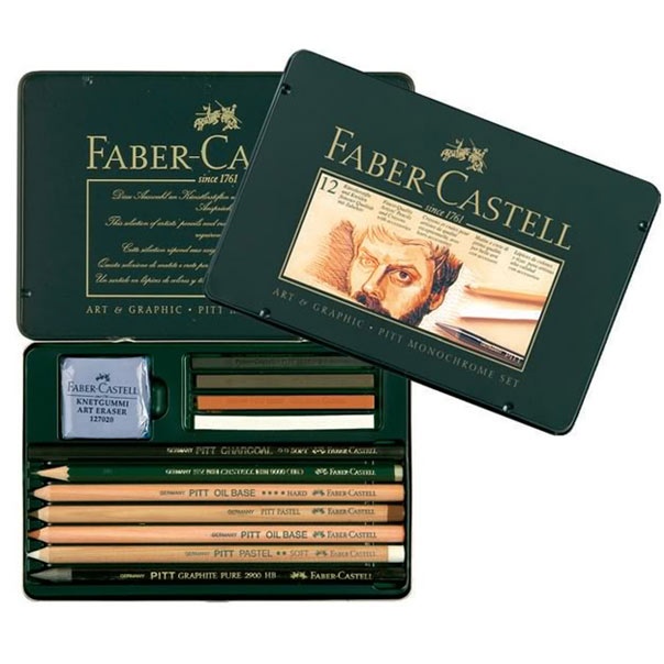 Faber-Castell PITT Monochrome 12-set