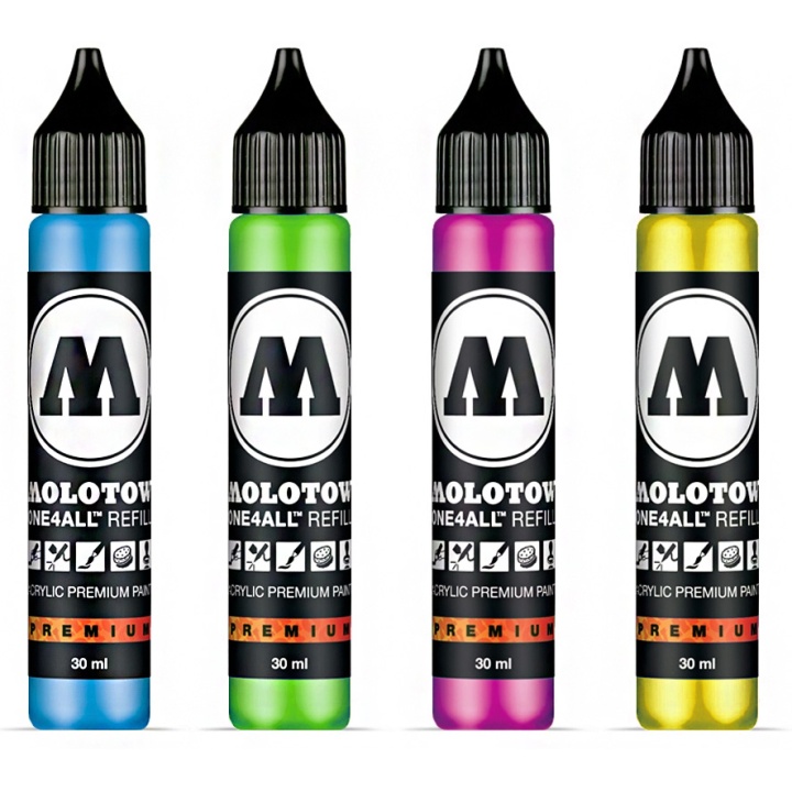 Läs mer om Molotow One4All Refill 30ml 220 neon yellow fluor.