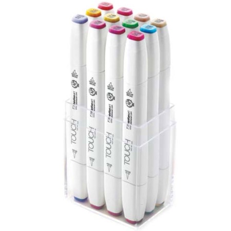 Twin Brush Marker 12-set Pastel i gruppen Pennor / Konstnärspennor / Penselpennor hos Pen Store (105314)