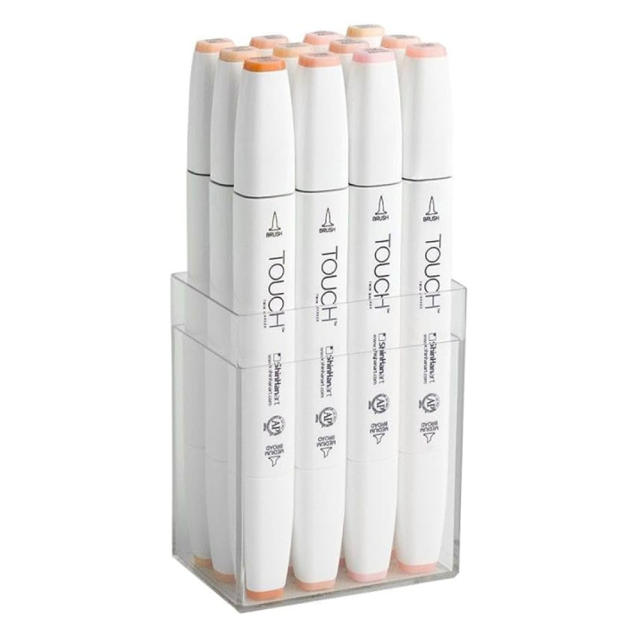 Twin Brush Marker 12-set Skin i gruppen Pennor / Konstnärspennor / Illustrationsmarkers hos Pen Store (105315)