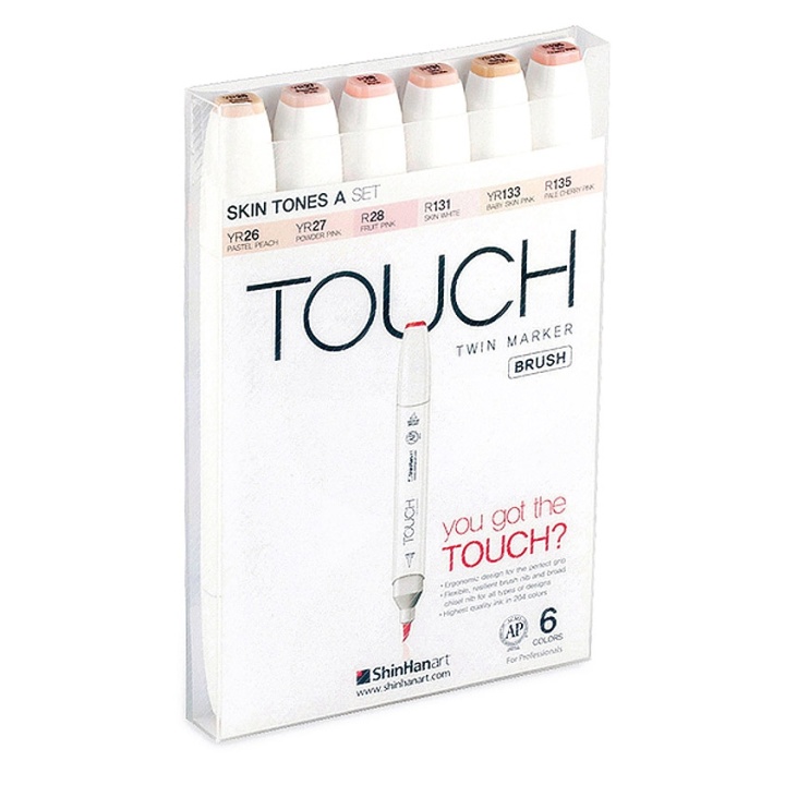 Läs mer om Touch Twin Brush Marker 6-set Skin Tones A