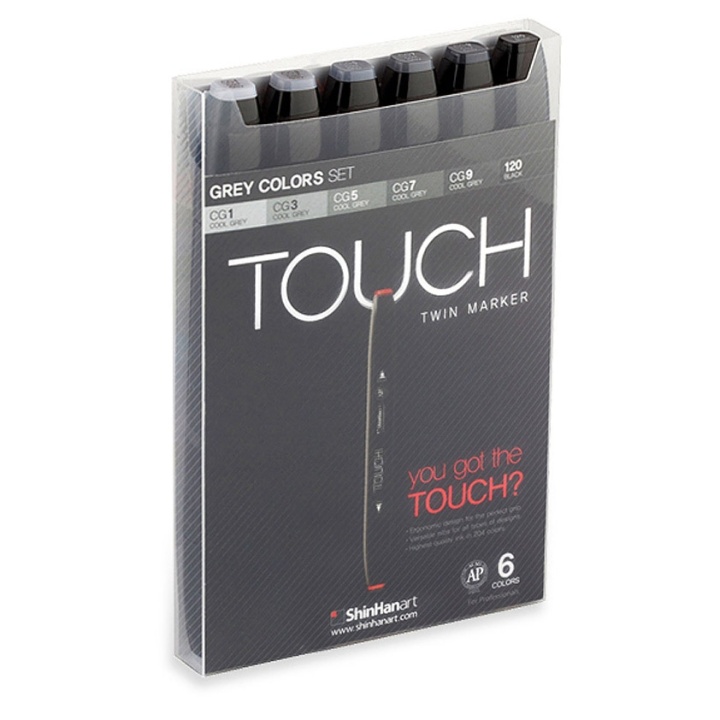 Läs mer om Touch Twin Marker 6-set Grey