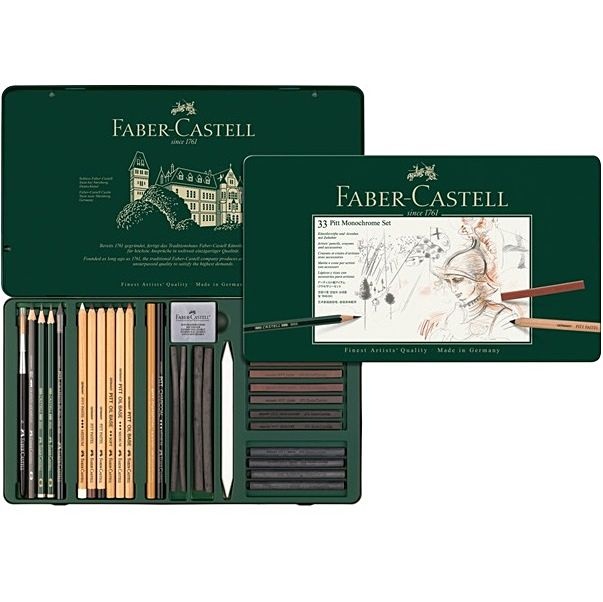Läs mer om Faber-Castell PITT Monochrome 33-set