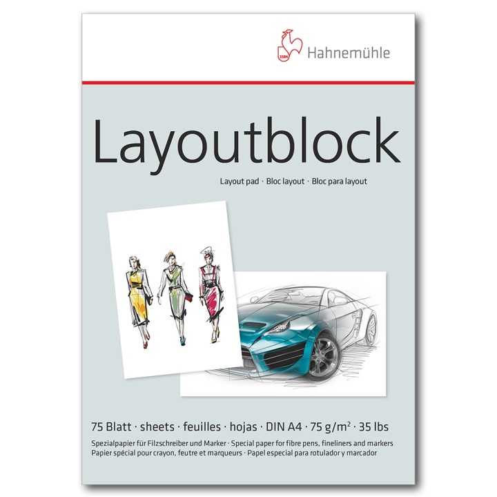 Layoutblock A4 i gruppen Papper & Block / Konstnärsblock / Rit- och skissblock hos Pen Store (106122)