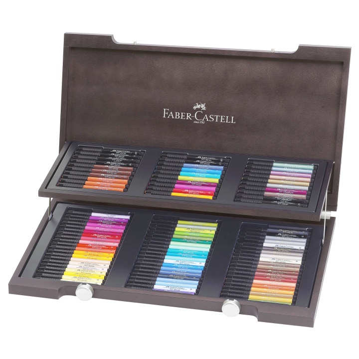 Läs mer om Faber-Castell PITT Artist Brush 90-set Träskrin