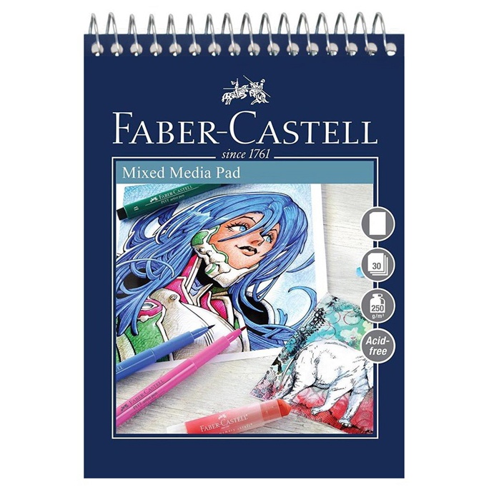 Läs mer om Faber-Castell Mixed Media Pad A4 Spiralblock