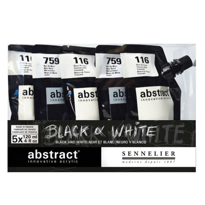 Abstract Akrylfärg Black & White i gruppen Konstnärsmaterial / Konstnärsfärger / Akrylfärg hos Pen Store (106258)