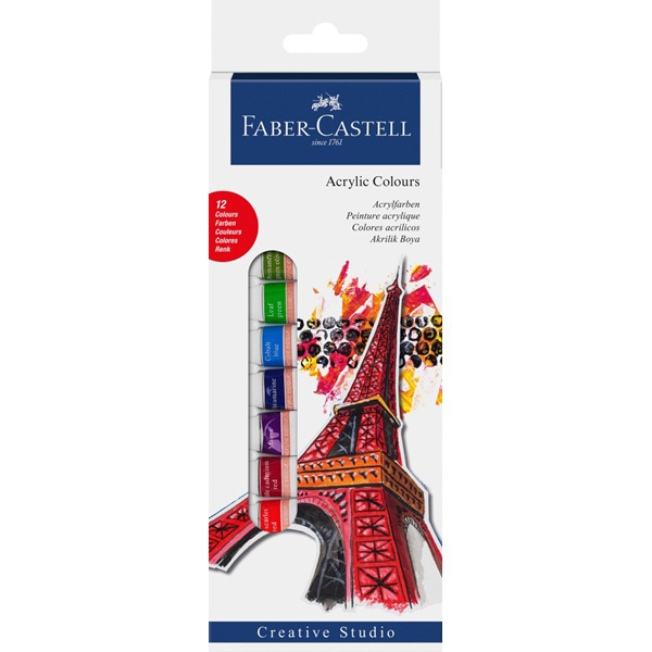 Läs mer om Faber-Castell Akrylfärg 12-set