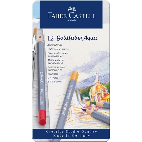 Läs mer om Faber-Castell Goldfaber Aqua Akvarellpennor 12-set