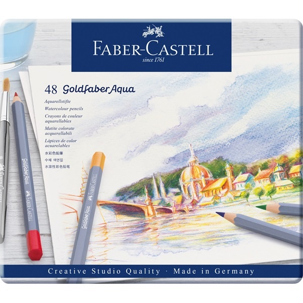 Läs mer om Faber-Castell Goldfaber Aqua Akvarellpennor 48-set
