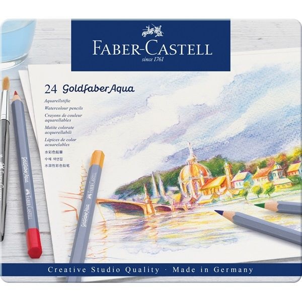 Läs mer om Faber-Castell Goldfaber Aqua Akvarellpennor 24-set