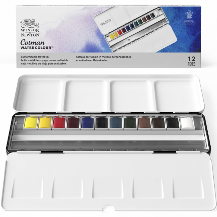 Cotman Akvarellfärg Blue Box 12 ½ - koppar i gruppen Konstnärsmaterial / Färger / Akvarellfärg hos Pen Store (107241)
