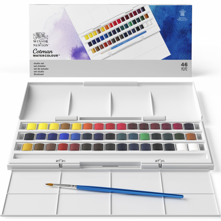 Läs mer om Winsor & Newton Cotman Akvarellfärg Studio Set 45 ½ - koppar