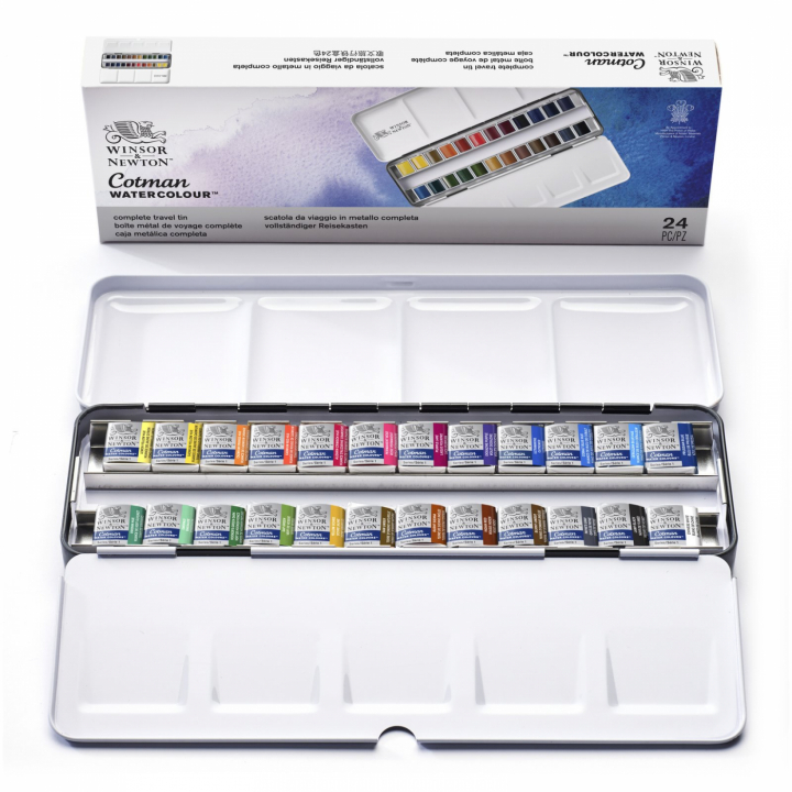 Cotman Akvarellfärg Sketchers Metal Box 24 ½ - koppar i gruppen Konstnärsmaterial / Färger / Akvarellfärg hos Pen Store (107244)