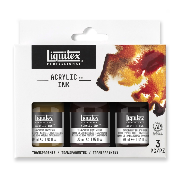 Läs mer om Liquitex Acrylic Ink Transparents 3-set 30 ml