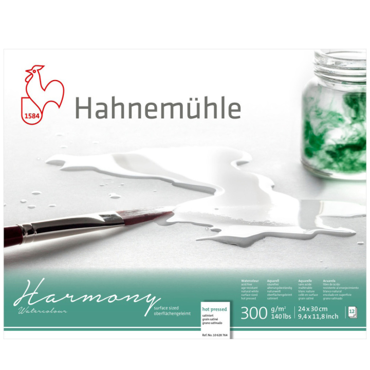 Akvarellpapper Harmony 300 g Hot Pressed 24 x 30 cm i gruppen Papper & Block / Konstnärsblock / Akvarellblock hos Pen Store (108750)