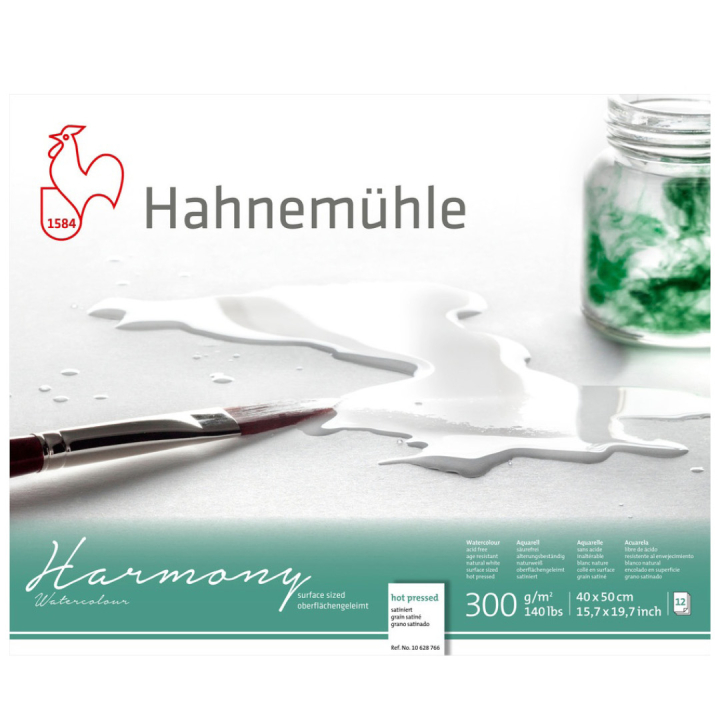 Akvarellpapper Harmony 300 g Hot Pressed 40 x 50 cm i gruppen Papper & Block / Konstnärsblock / Akvarellblock hos Pen Store (108752)
