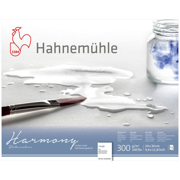 Akvarellpapper Harmony 300 g Rough 24 x 30 cm i gruppen Papper & Block / Konstnärsblock / Akvarellblock hos Pen Store (108753)