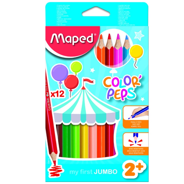 Läs mer om Maped Color Peps Färgpennor Jumbo 12-set