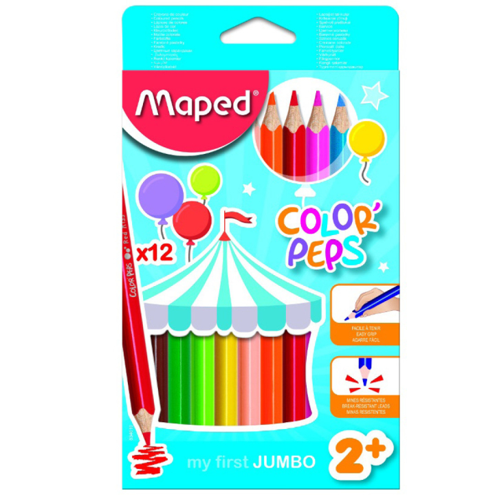 Color Peps Färgpennor Jumbo 12-set (2 år+) i gruppen Kids / Barnpennor / Färgpennor för barn hos Pen Store (108767)