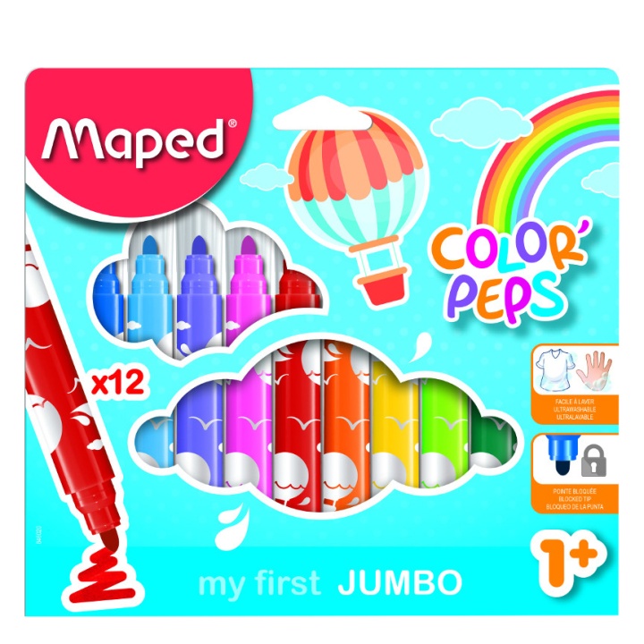 Läs mer om Maped ColorPeps Tuschpennor Jumbo 12-set