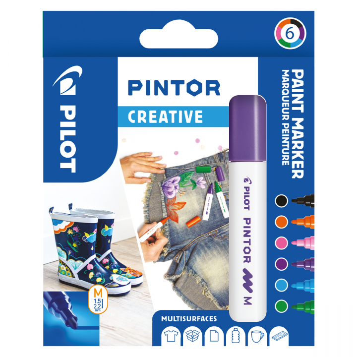 Läs mer om Pilot Pintor Medium 6-pack Creative