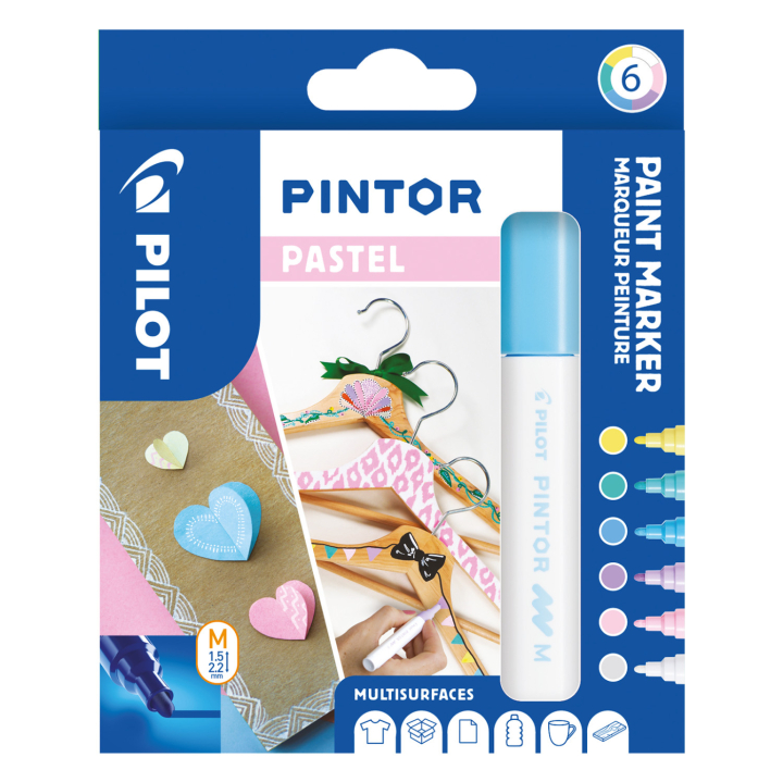 Läs mer om Pilot Pintor Medium 6-pack Pastell