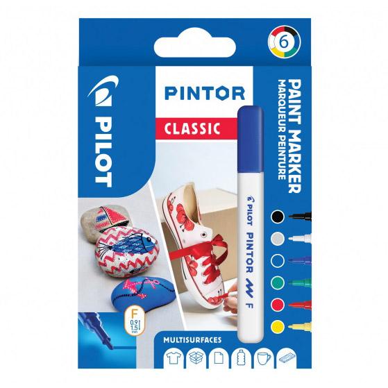 Pintor Fine 6-pack Regular i gruppen Pennor / Konstnärspennor / Illustrationsmarkers hos Voorcrea (109497)