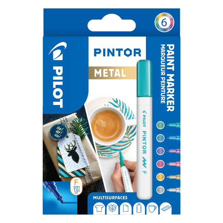 Pintor Fine 6-pack Metallic i gruppen Pennor / Konstnärspennor / Illustrationsmarkers hos Pen Store (109498)