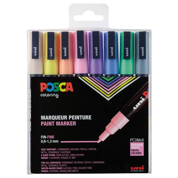 Posca PC-3M Pastel 8-set i gruppen Pennor / Konstnärspennor / Illustrationsmarkers hos Pen Store (110427)