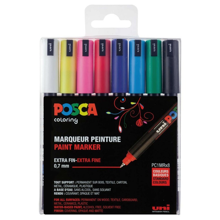 Posca PC-1MR 8-set i gruppen Pennor / Konstnärspennor / Illustrationsmarkers hos Pen Store (110433)