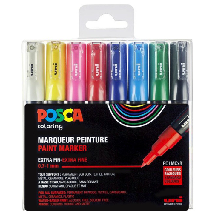 Posca PC-1MC 8-set i gruppen Pennor / Konstnärspennor / Illustrationsmarkers hos Pen Store (110436)
