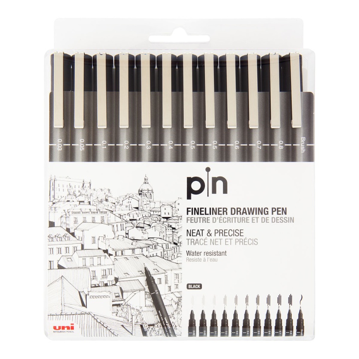 Läs mer om Uni Pin Fineliner 12-set