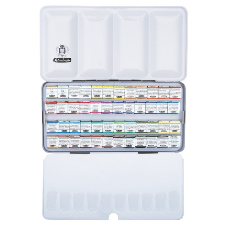 Horadam Aquarell Metal 48-set i gruppen Konstnärsmaterial / Konstnärsfärger / Akvarellfärg / Akvarellfärg i kopp hos Pen Store (110730)
