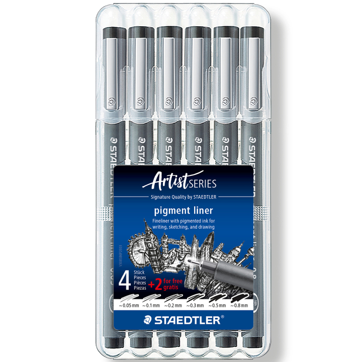 Pigment Liner 6-set i gruppen Pennor / Skriva / Fineliners hos Pen Store (110850)