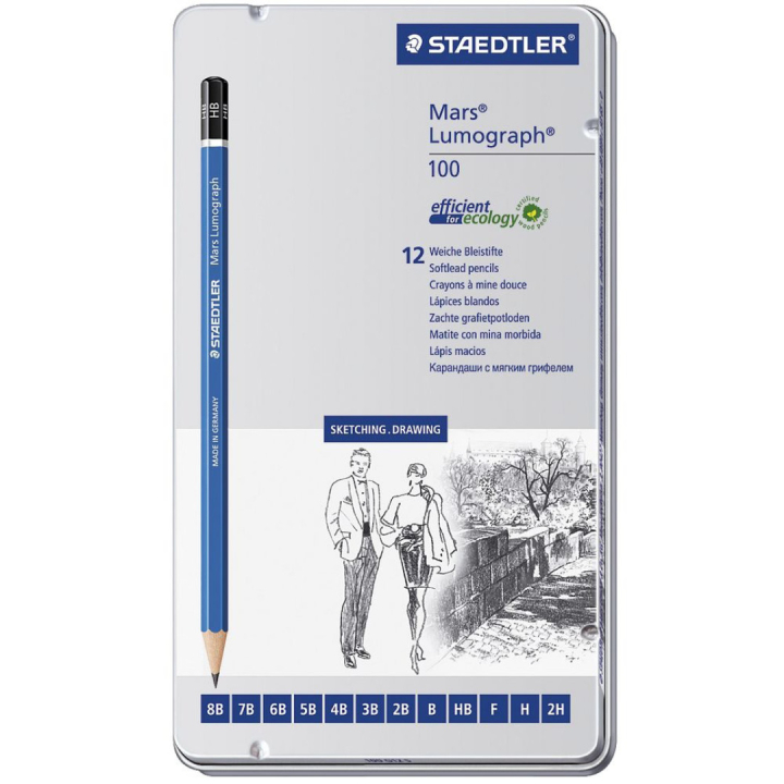 Mars Lumograph 12-set Sketching i gruppen Konstnärsmaterial / Kritor och blyerts / Grafit och blyerts hos Pen Store (110872)