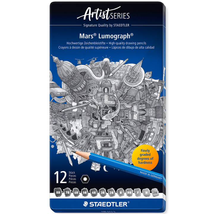 Mars Lumograph 12-set Sketching i gruppen Konstnärsmaterial / Kritor och blyerts / Grafit och blyerts hos Pen Store (110872)