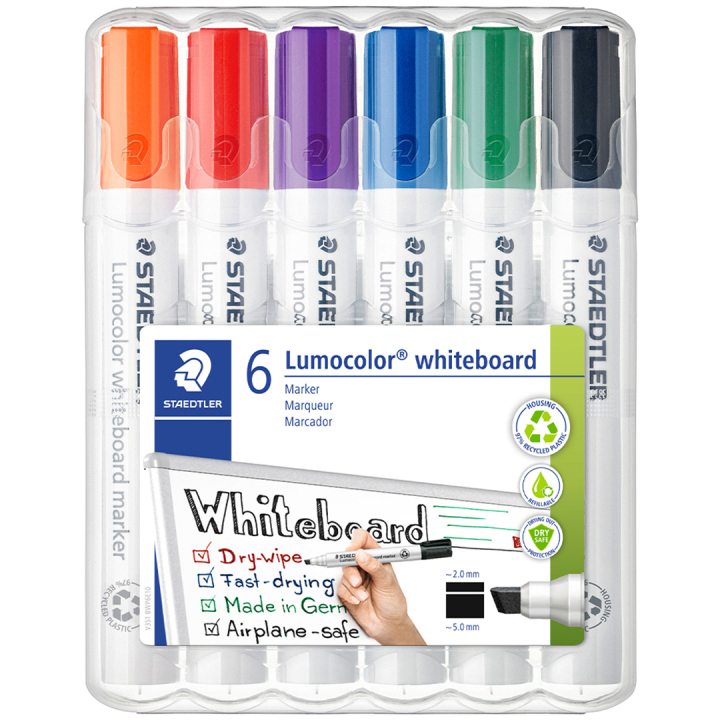 Lumocolor Whiteboard marker Chisel 6-pack i gruppen Pennor / Märkning och kontor / Whiteboardpennor hos Pen Store (111002)