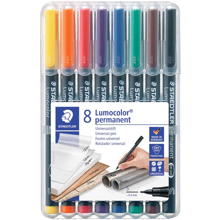 Läs mer om Staedtler 8-pack Lumocolor permanent Superfine