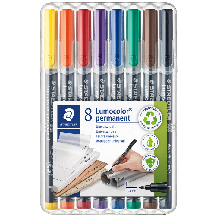 Läs mer om Staedtler 8-pack Lumocolor permanent Fine