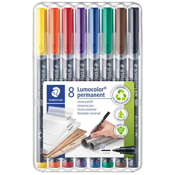 Läs mer om Staedtler 8-pack Lumocolor permanent Medium