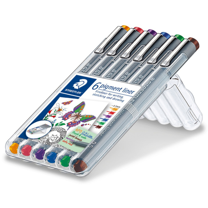 Pigment Liner Color 0.5 mm 6-set i gruppen Pennor / Skriva / Fineliners hos Pen Store (111221)